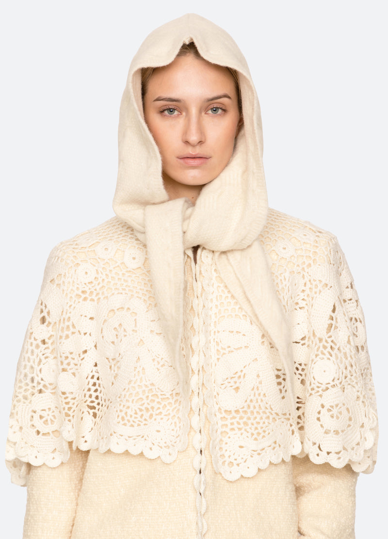 cream-allen scarf hat-front view - 7