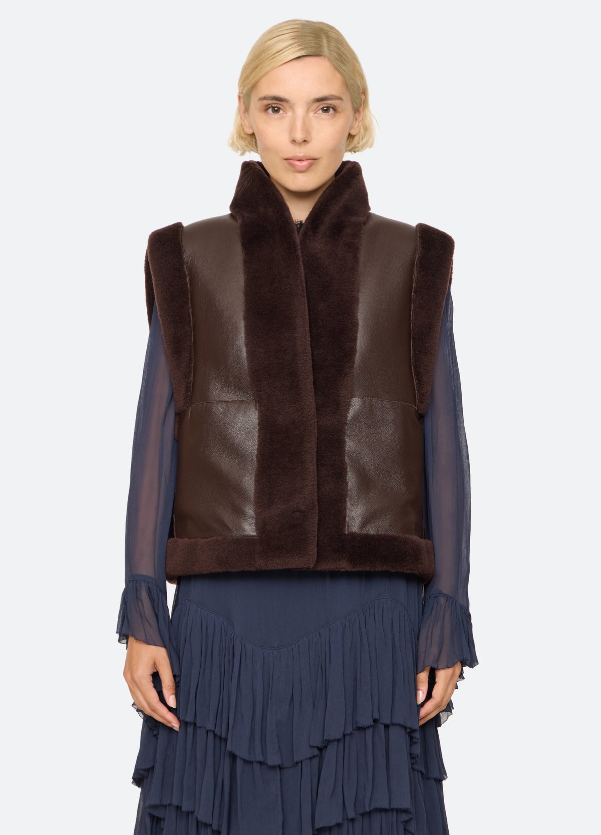 brown-annie vest-front view