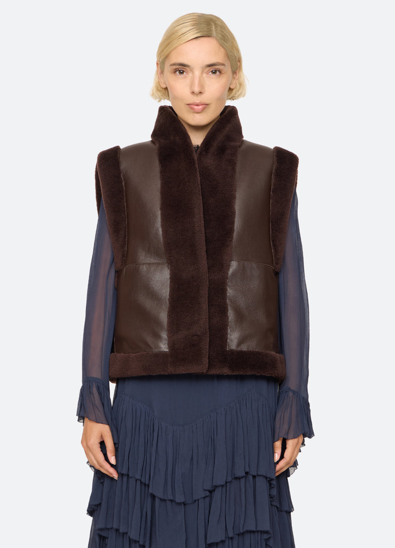 brown-annie vest-front view - 1