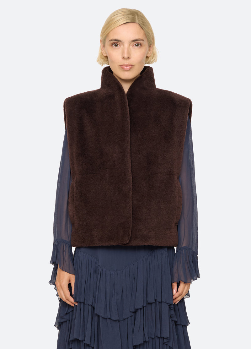 brown-annie vest-front view 2 - 2