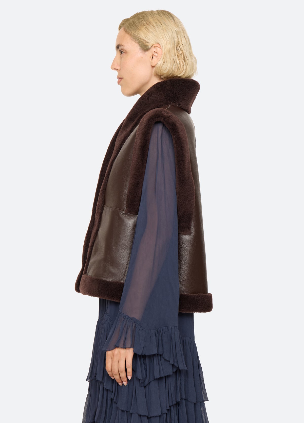 brown-annie vest-side view - 4