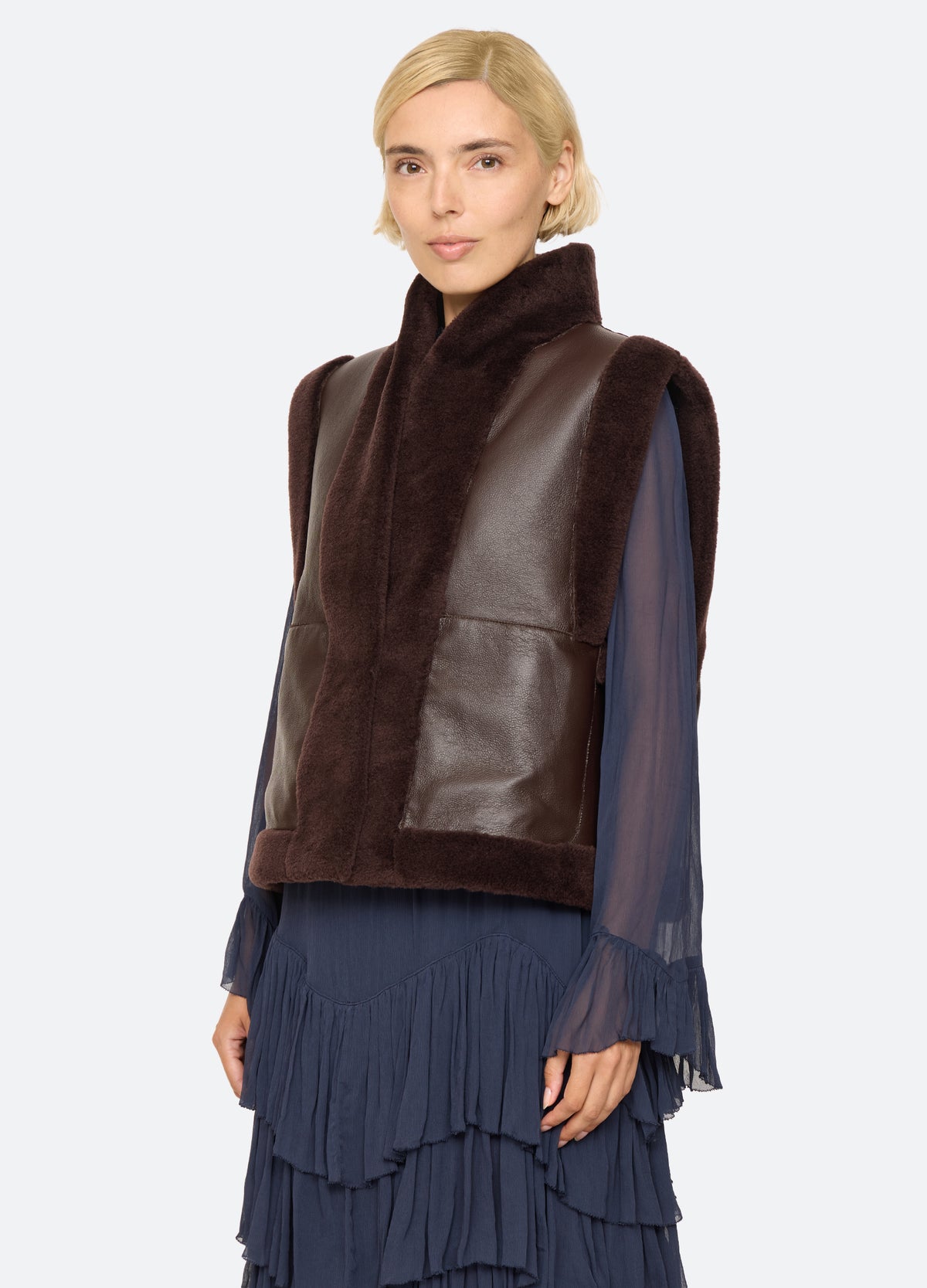 brown-annie vest-three quarter view - 5