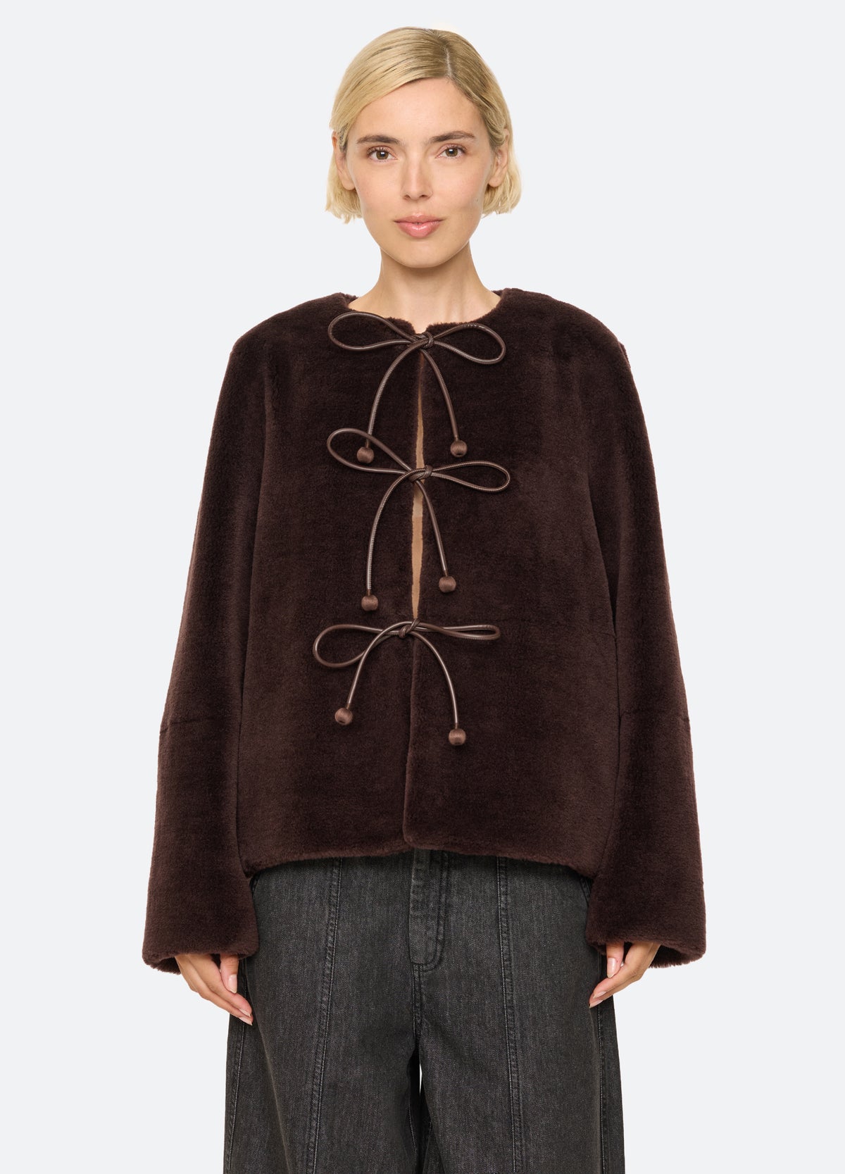 brown-annie jacket-front view