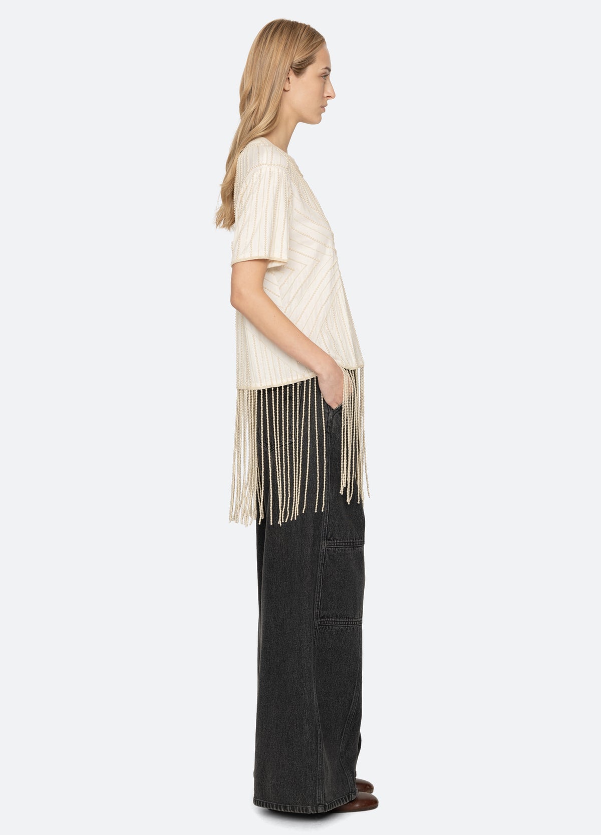 cream-carlotta s/s top-side view - 4