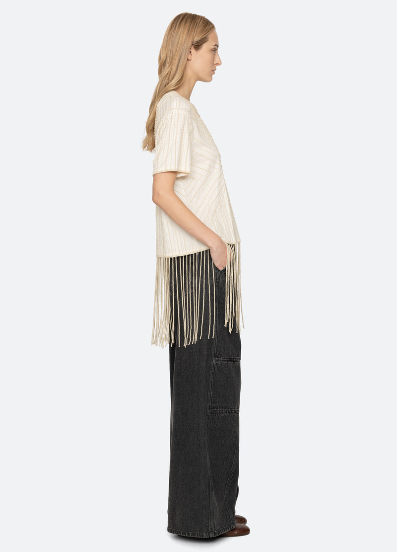 cream-carlotta s/s top-side view - 4