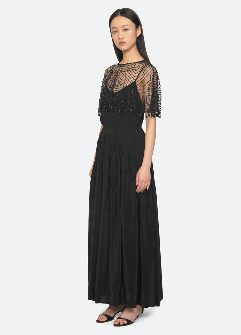 black-carlotta dress-three quarter view - 5