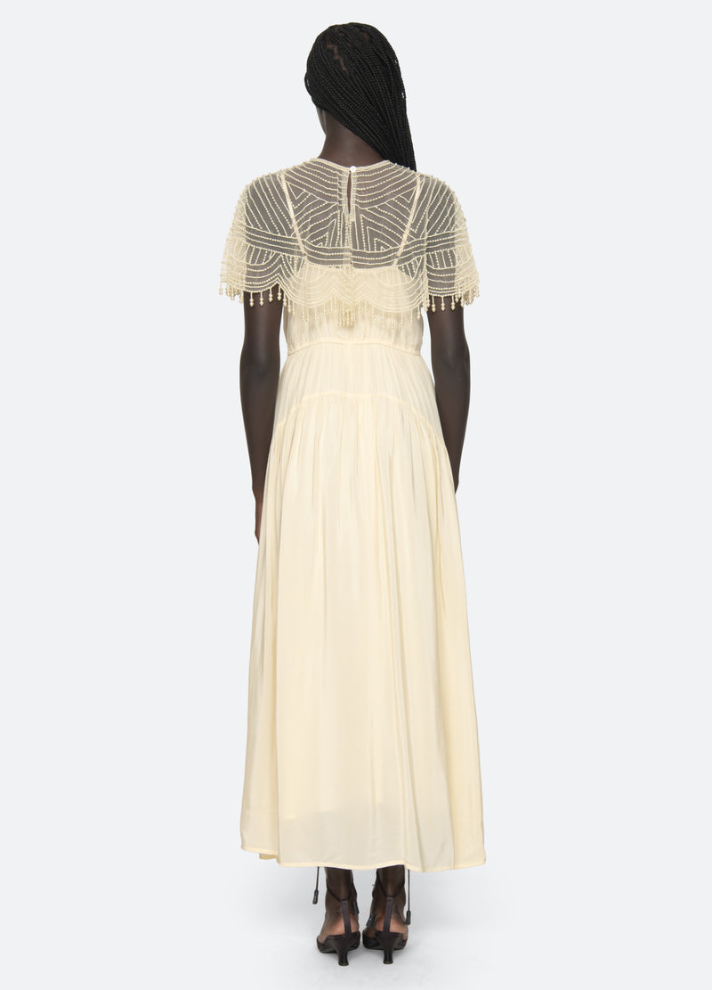 cream-carlotta dress-back view - 9