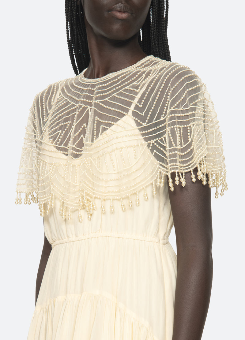 cream-carlotta dress-detail view - 14