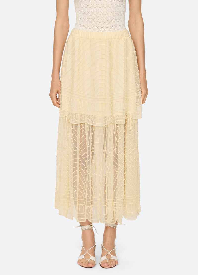 cream-carlotta skirt-front view - 1