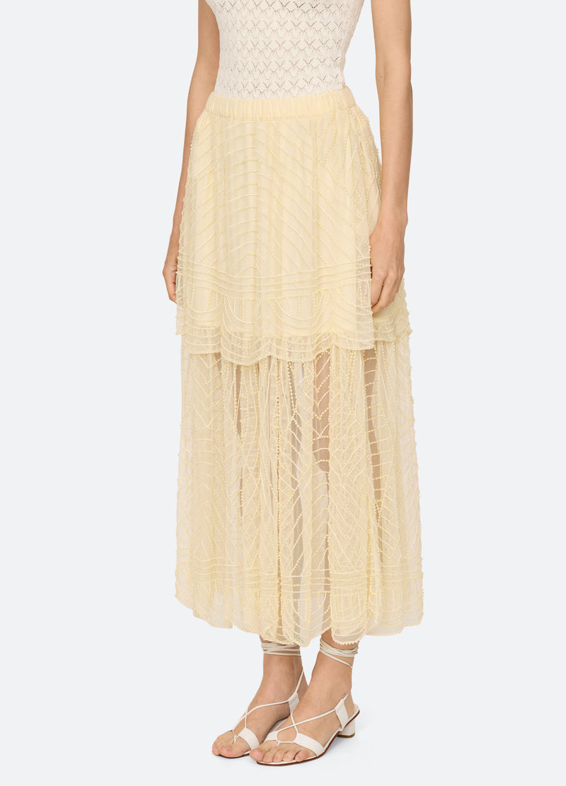 cream-carlotta skirt-three quarter view - 5