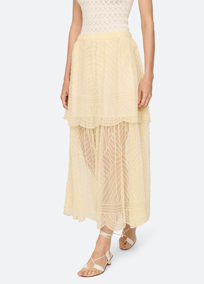 cream-carlotta skirt-walking view - 6