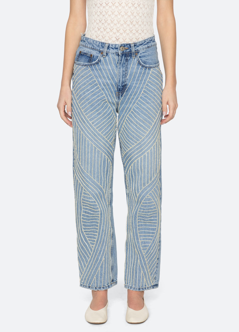 blue-carlotta jeans-front view - 1