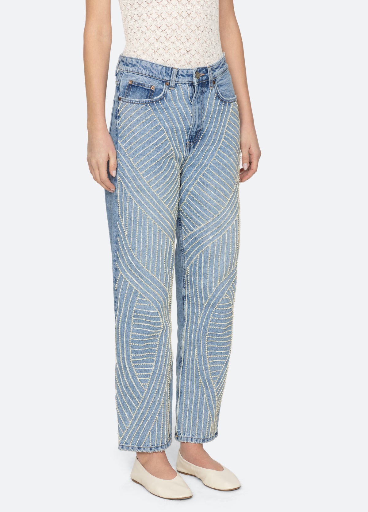 blue-carlotta jeans-three quarter view - 5
