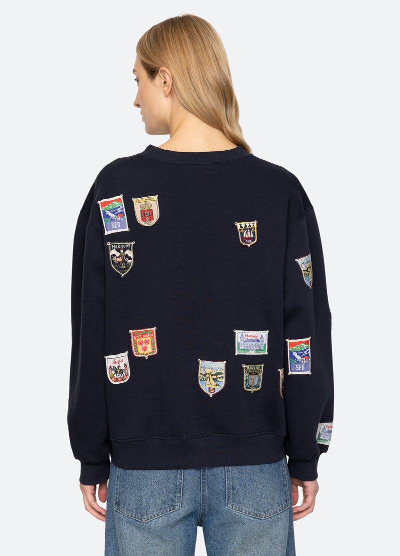 navy-davis sweatshirt-back view - 3
