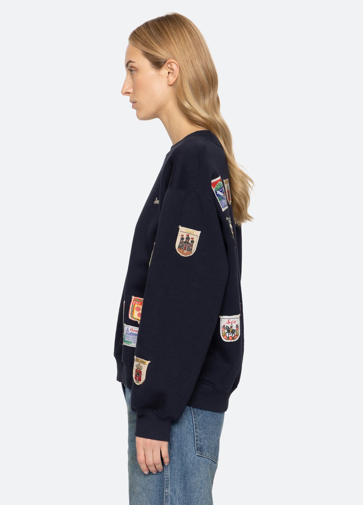 navy-davis sweatshirt-side view - 4