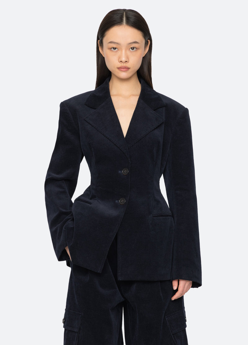 navy-garrett blazer-front view 2 - 5