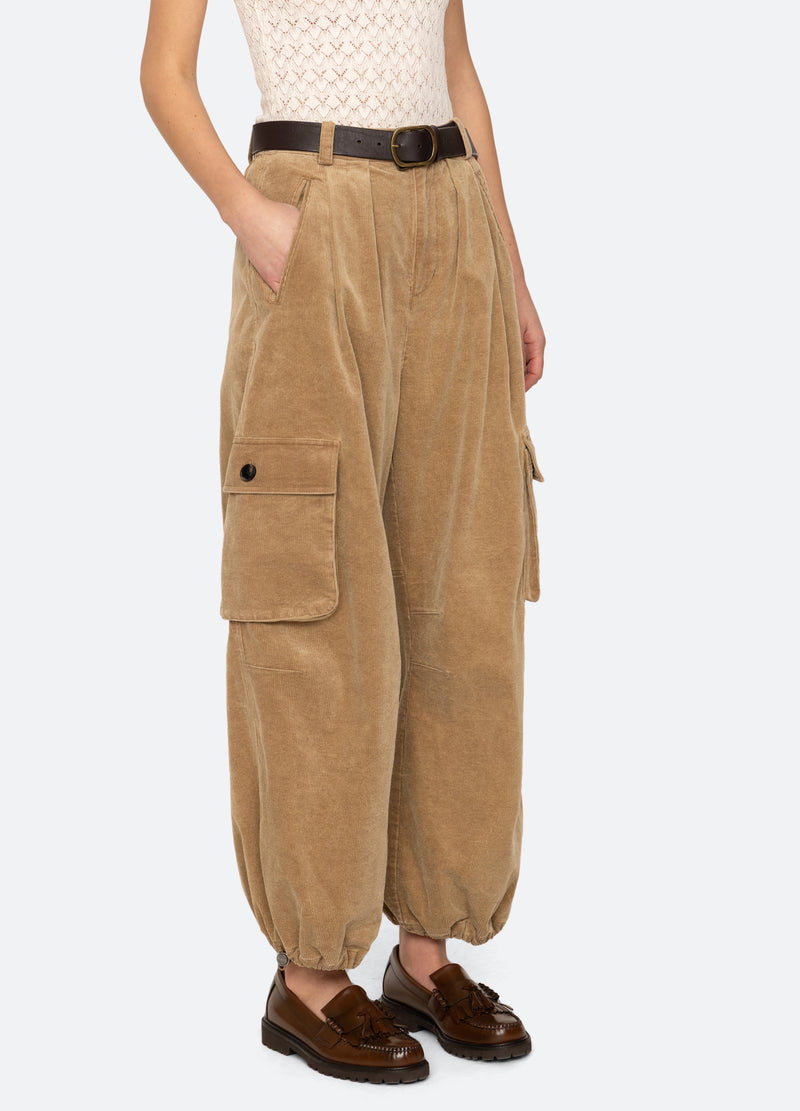 khaki-garrett pants-three quarter view - 11