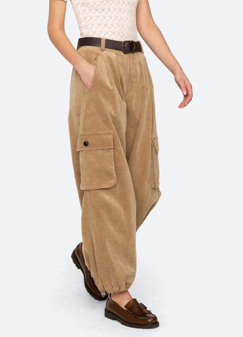 khaki-garrett pants-walking view - 12