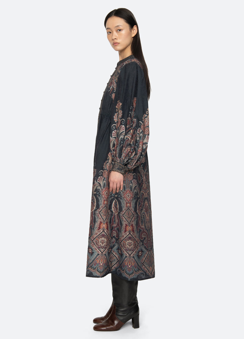 navy-hyacinth dress-side view - 3
