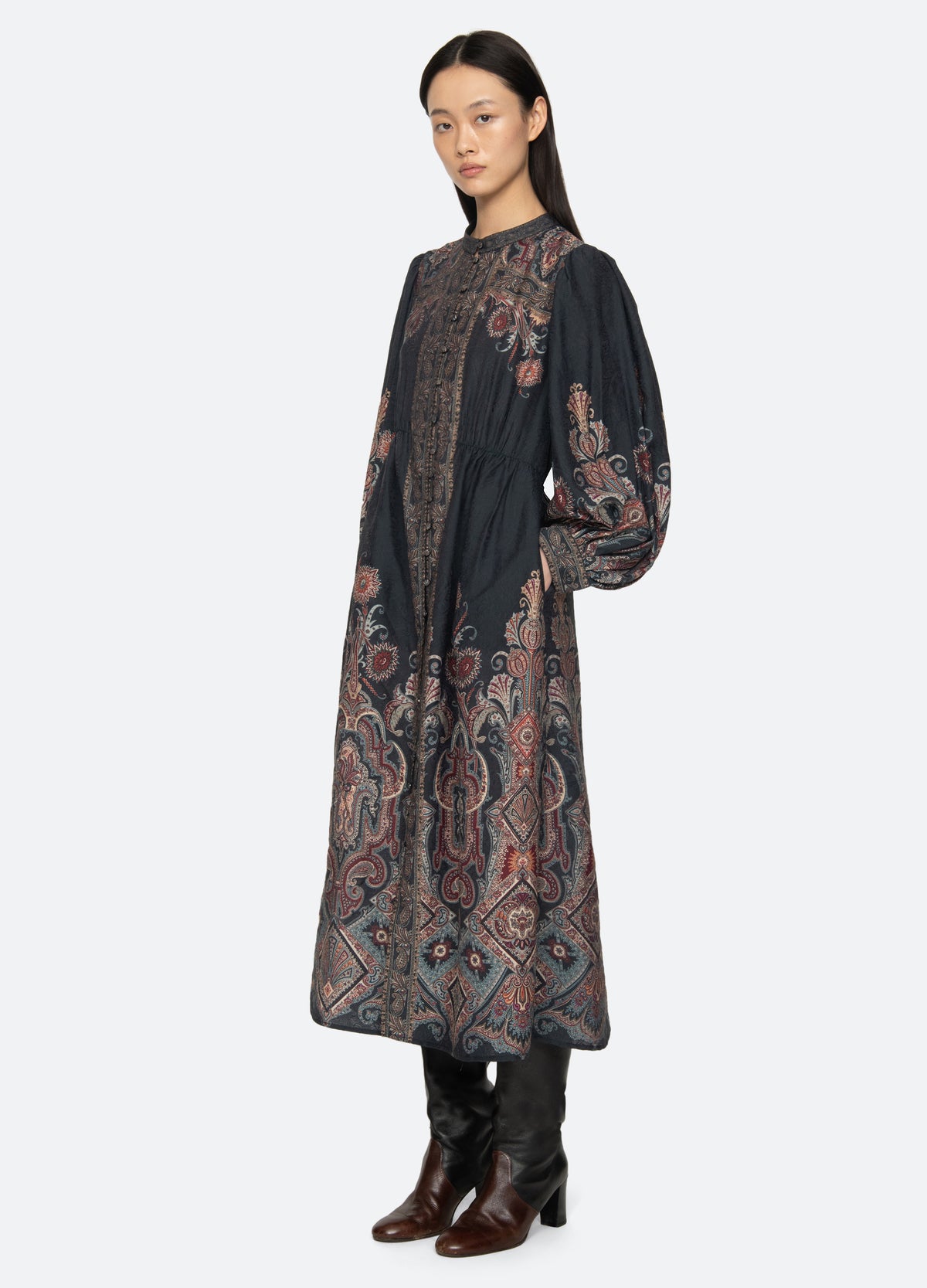 navy-hyacinth dress-three quarter view - 4