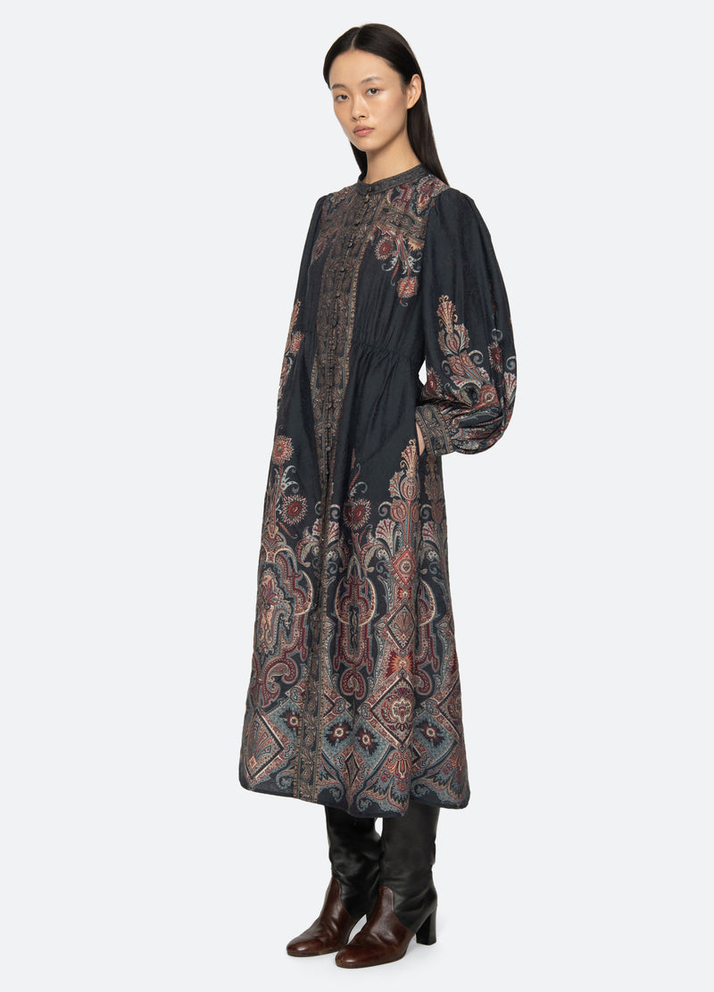 navy-hyacinth dress-three quarter view - 4