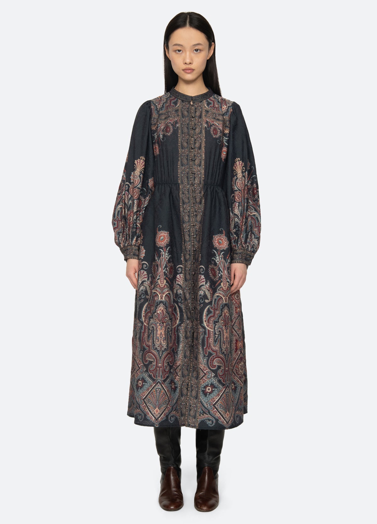 navy-hyacinth dress-front view - 5