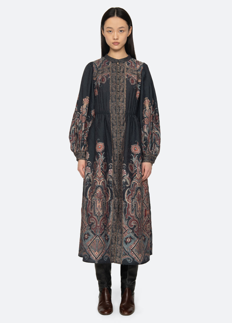 navy-hyacinth dress-front view - 5