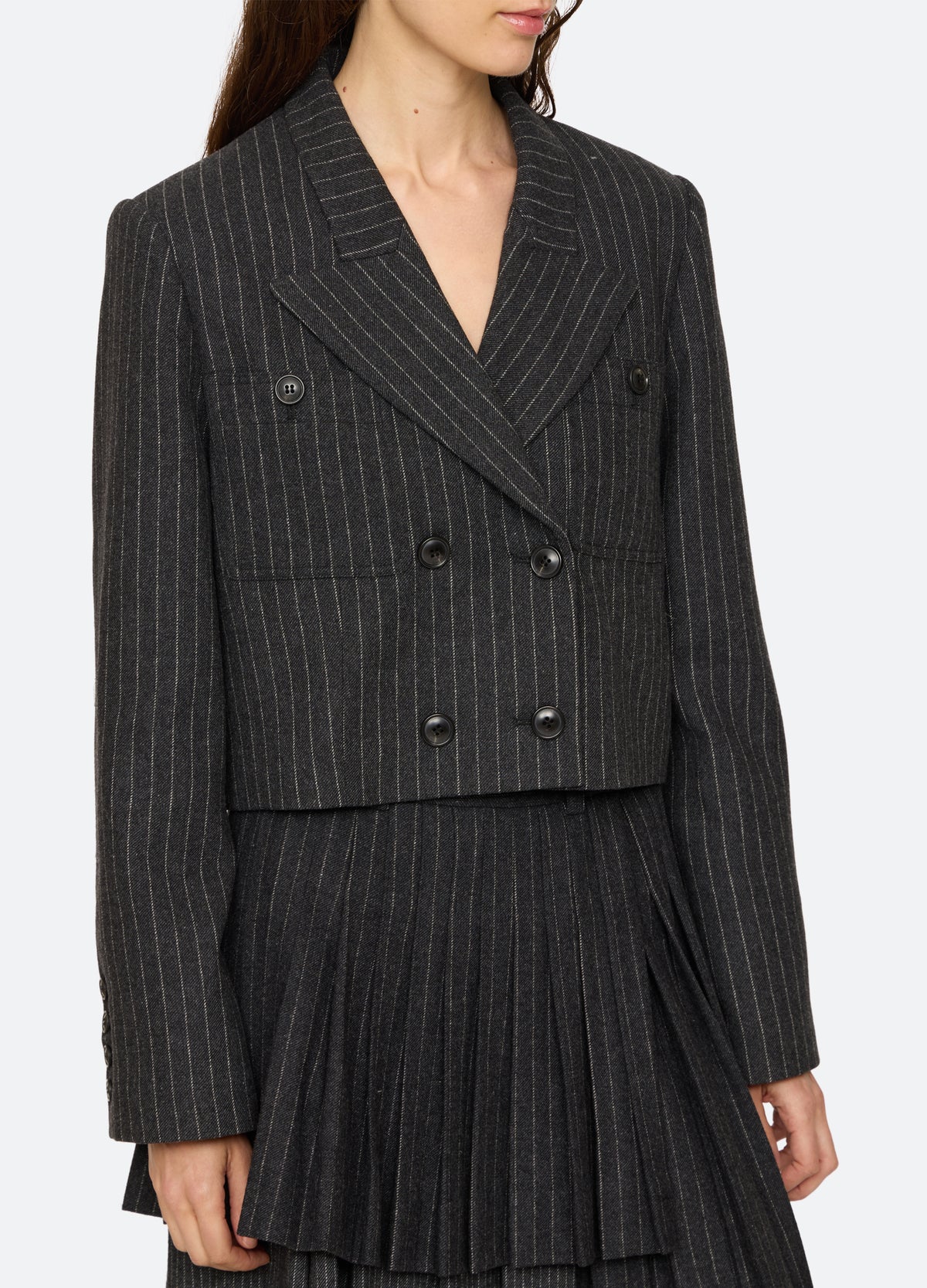 gray-johanna blazer-detail view - 7