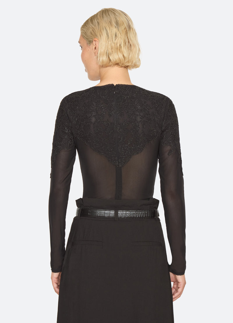 black-kirra bodysuit-back view - 2
