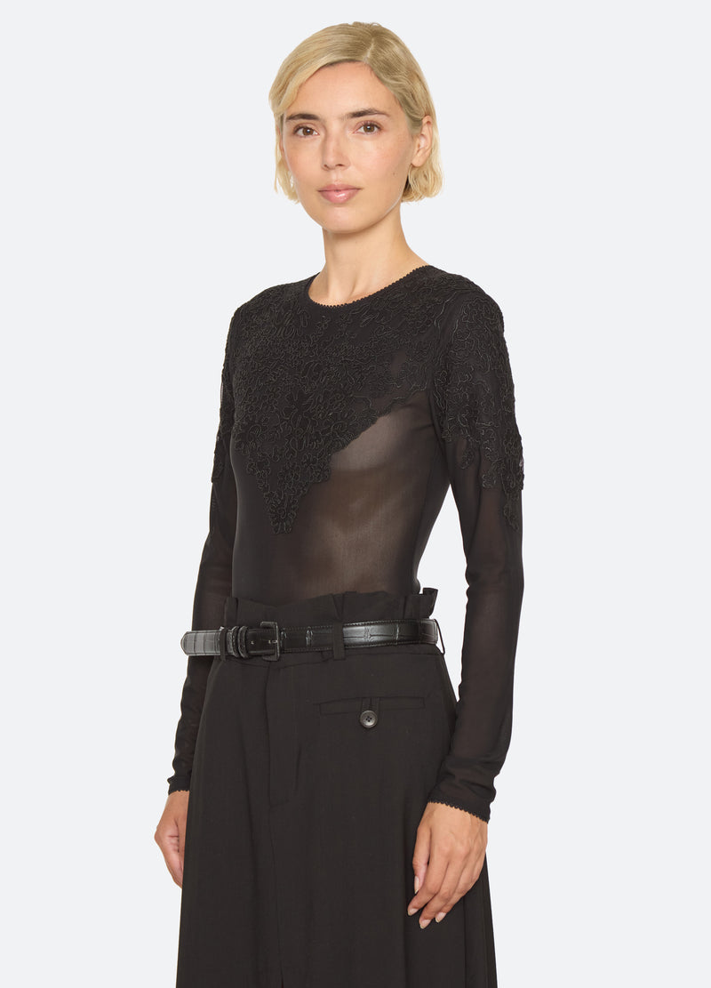 black-kirra bodysuit-three quarter view - 4