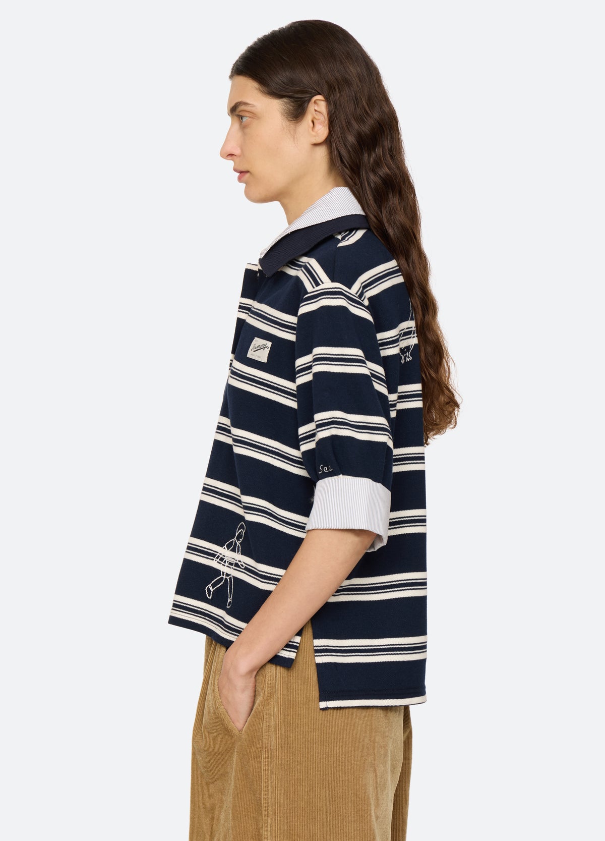 navy-mina polo-side view 2 - 3