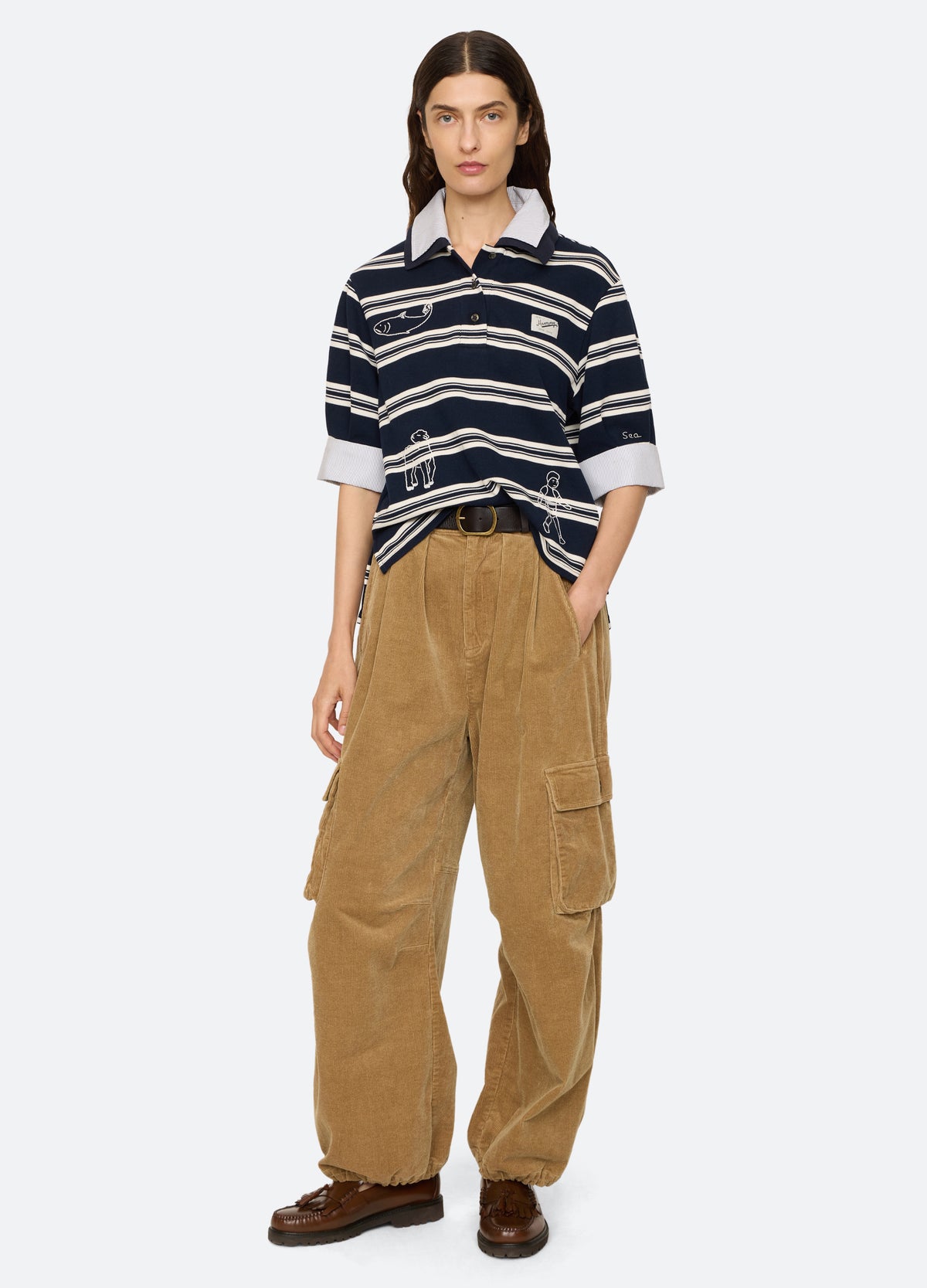 navy-mina polo-full body view - 8