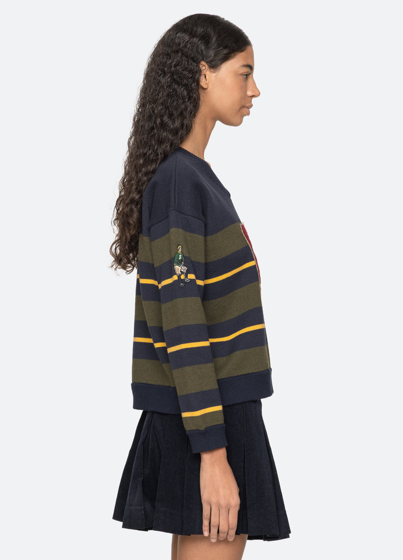 green-mina sweater-side view - 4