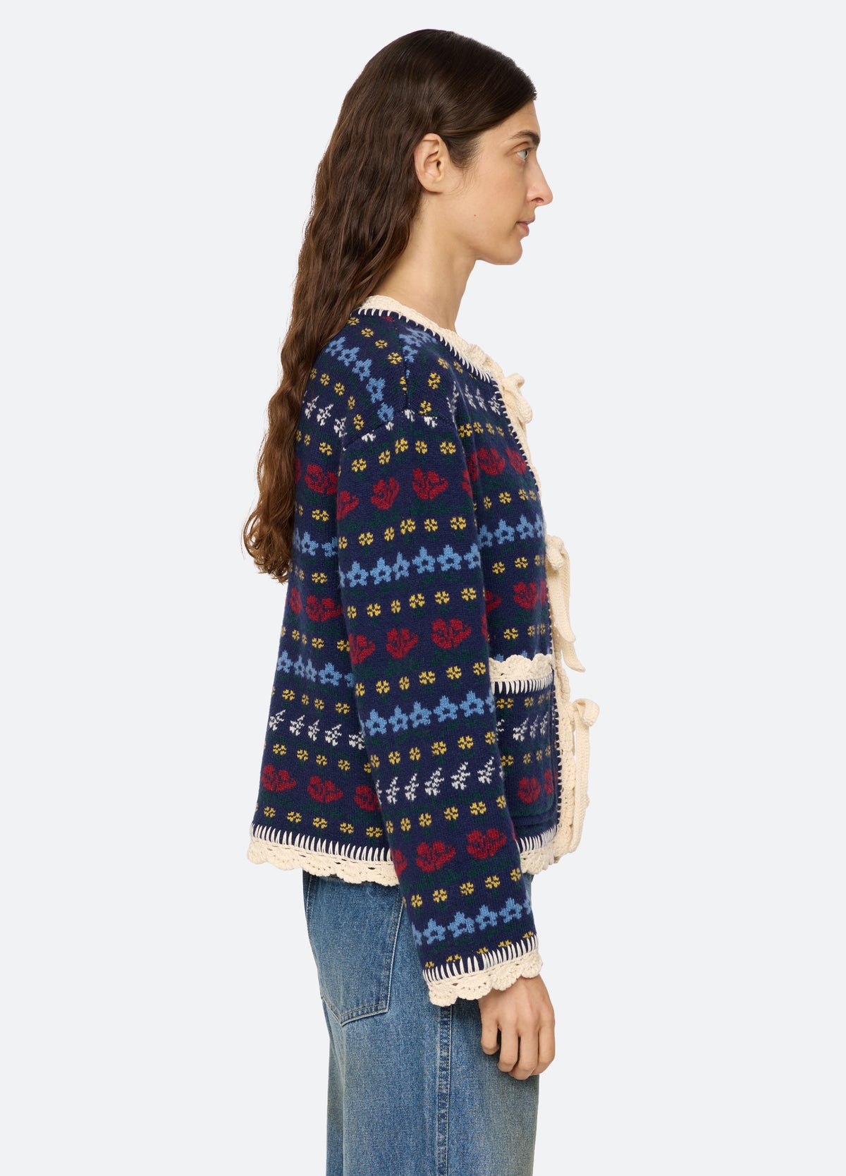 navy-preston cardigan-side view - 3