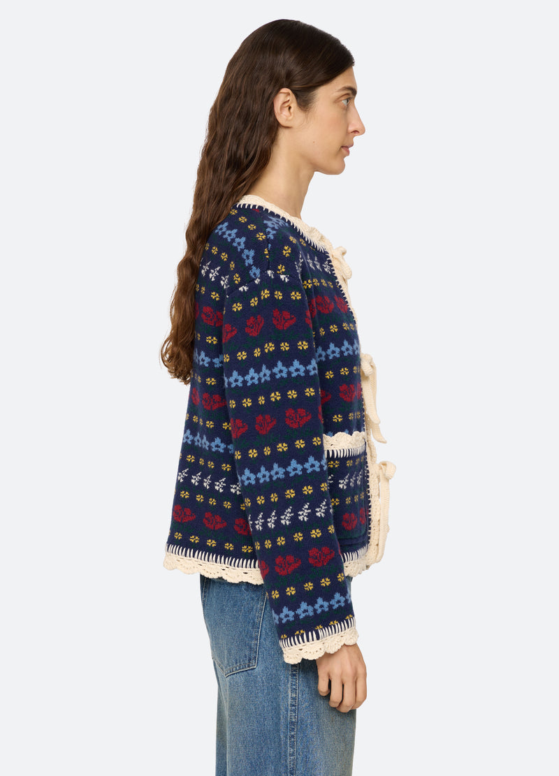 navy-preston cardigan-side view - 3