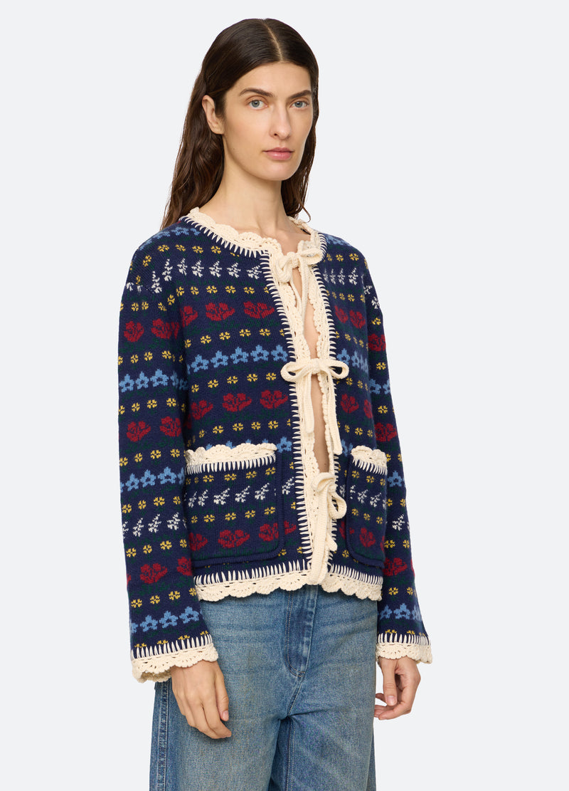 navy-preston cardigan-three quarter view - 4