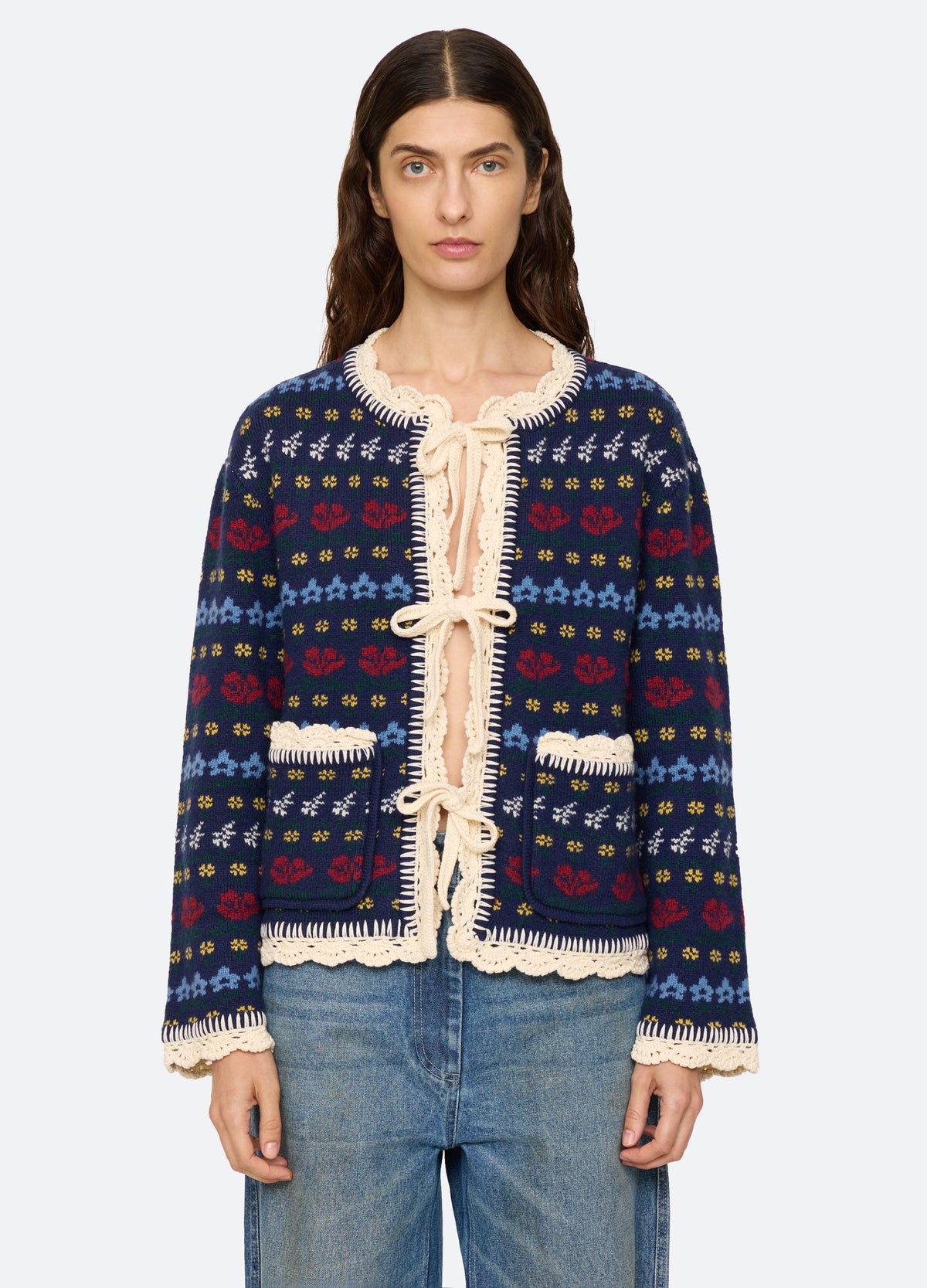 navy-preston cardigan-front view 2 - 5