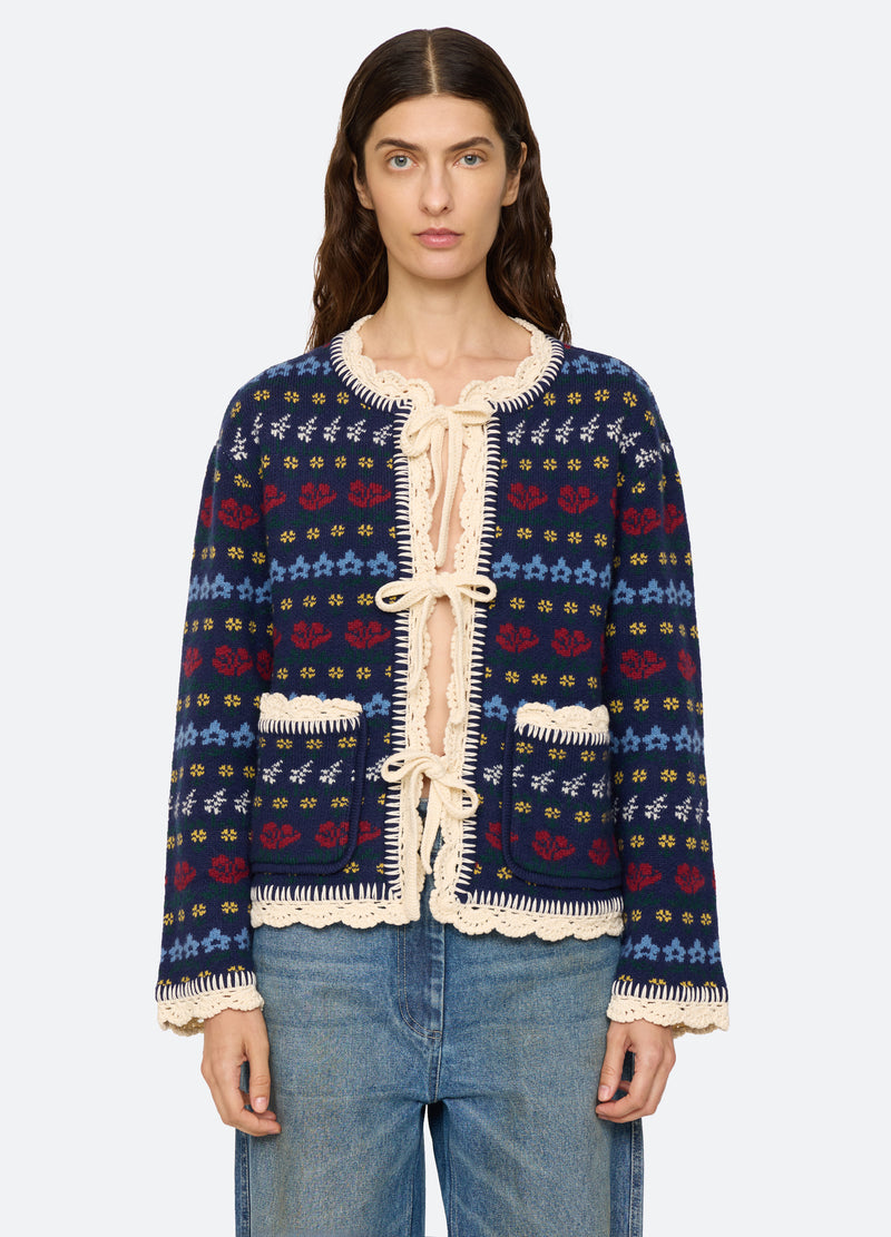navy-preston cardigan-front view 2 - 5