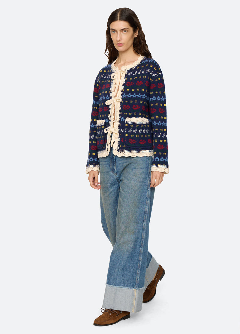 navy-preston cardigan-full body view - 7
