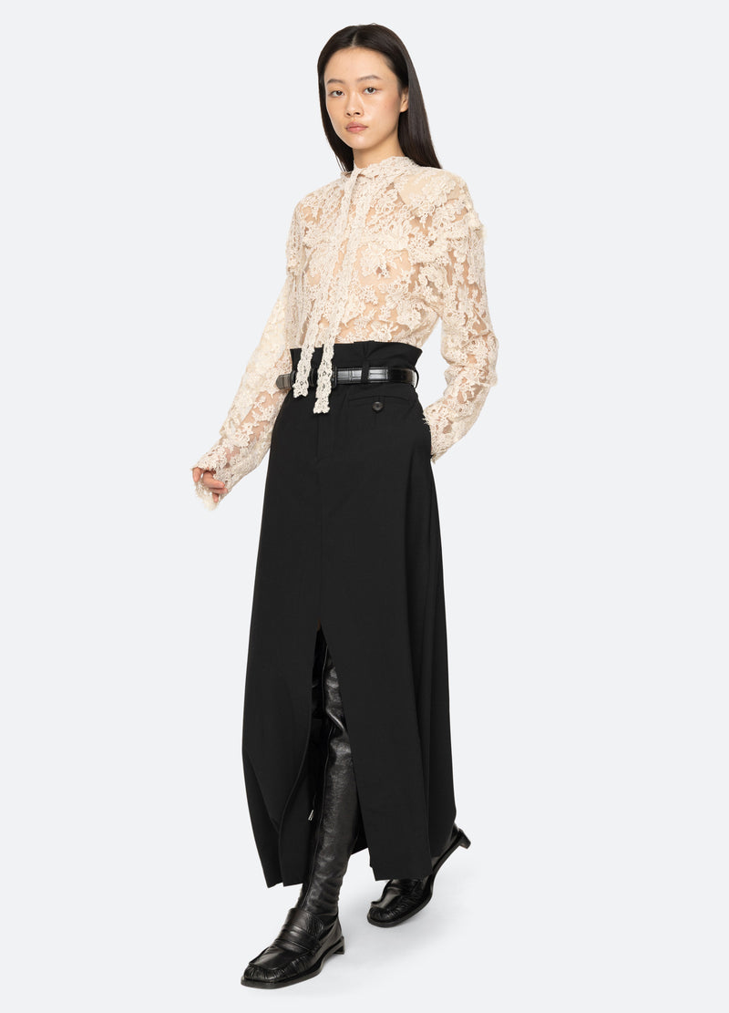 black-remi skirt-full body view - 7