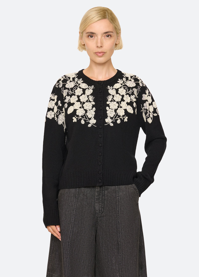 black-shiloh cardigan-front view - 3