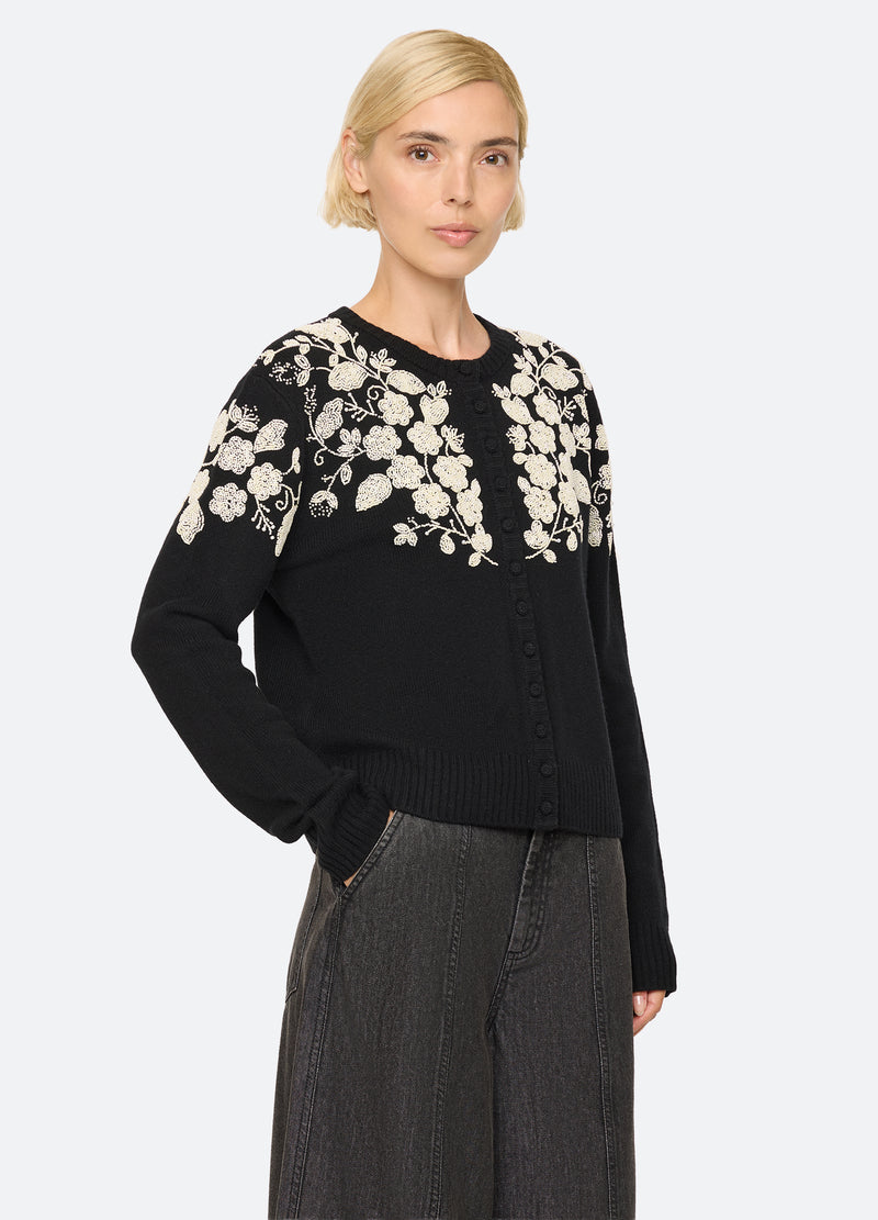 black-shiloh cardigan-three quarter view - 5