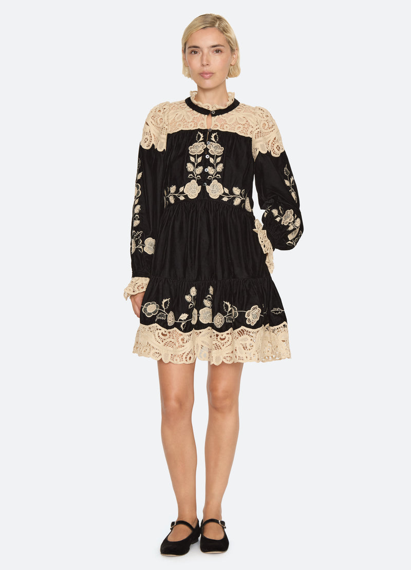 black-shiloh mini dress-front view - 6