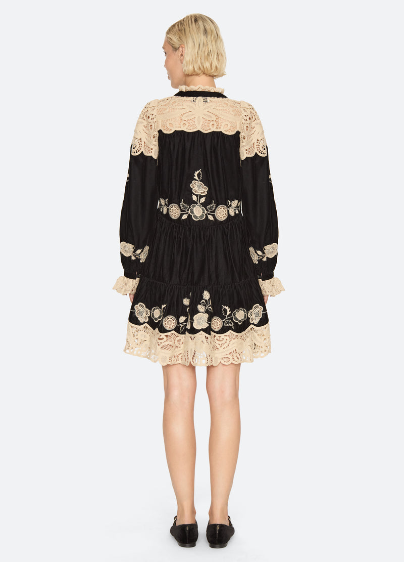 black-shiloh mini dress-back view - 3
