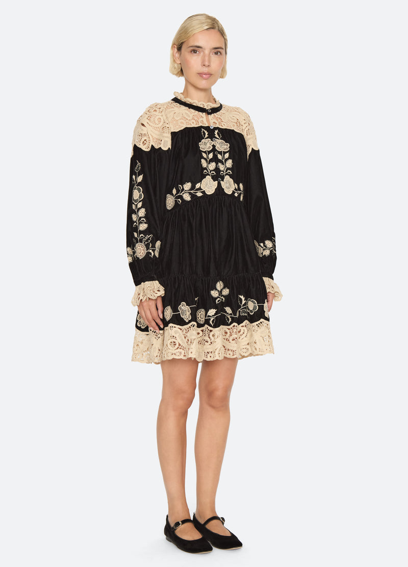 black-shiloh mini dress-three quarter view - 5