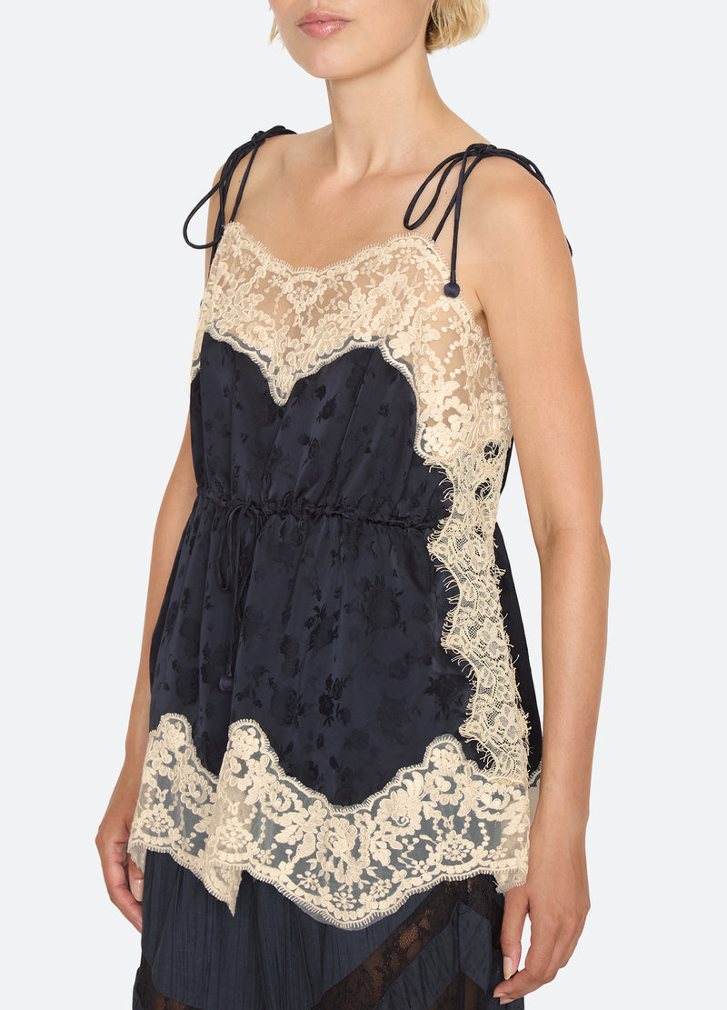 navy-shay camisole-detail view - 6