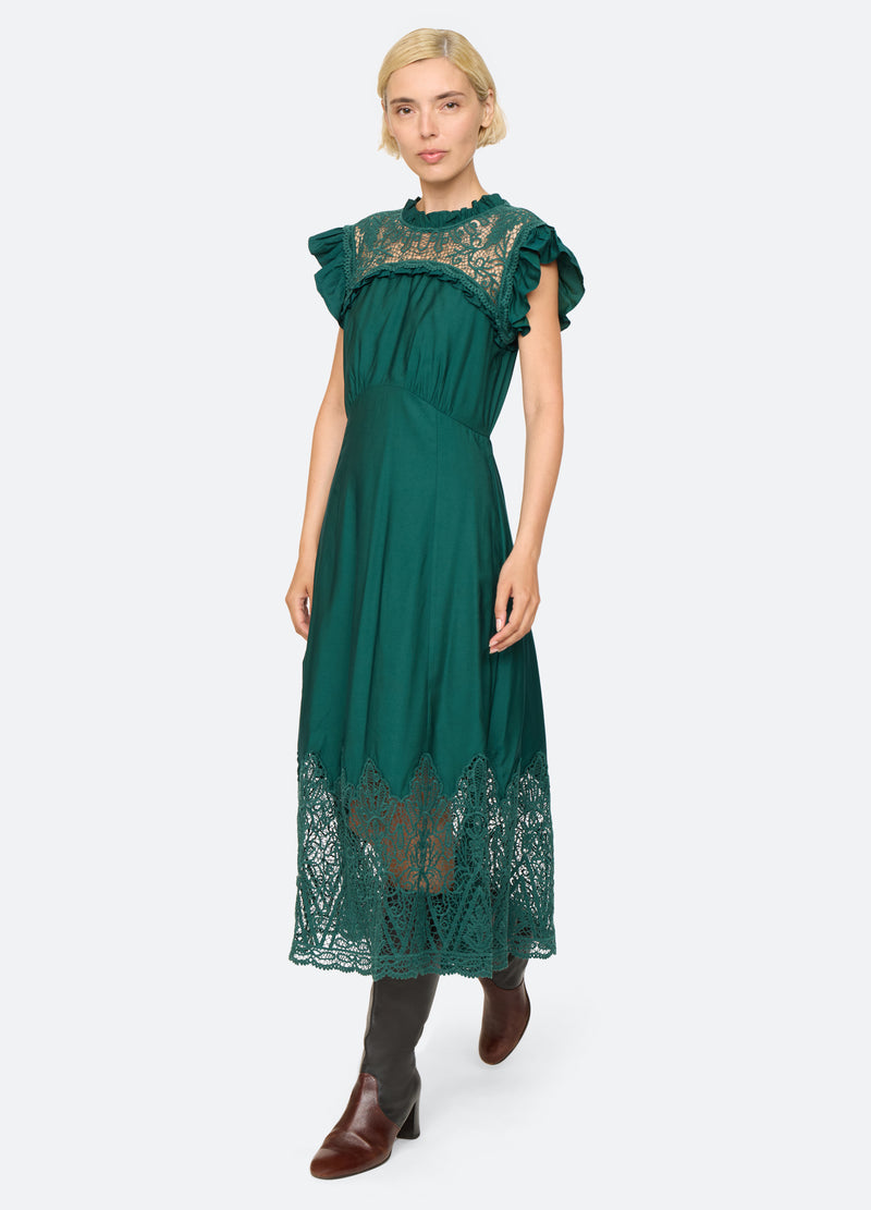 green-vali dress-front view - 1