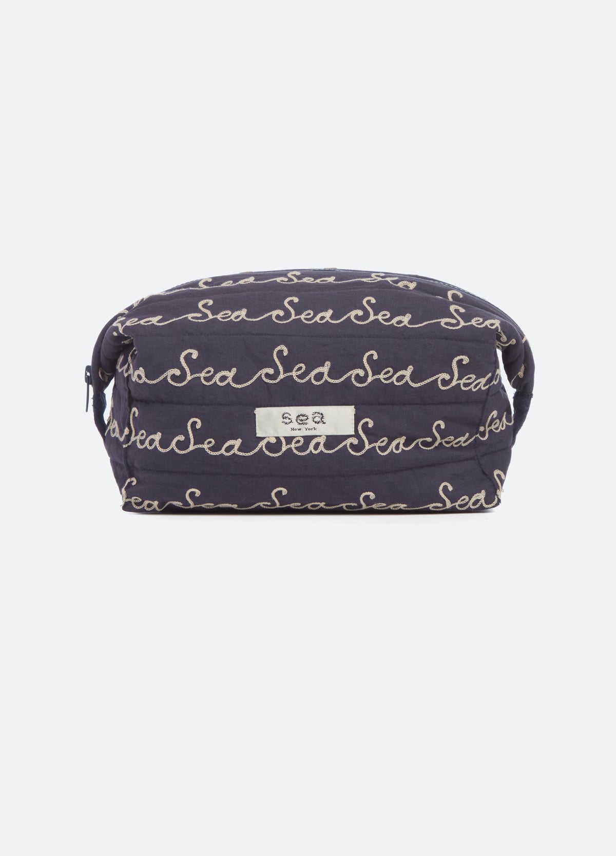 navy-vita cosmetic bag-front view