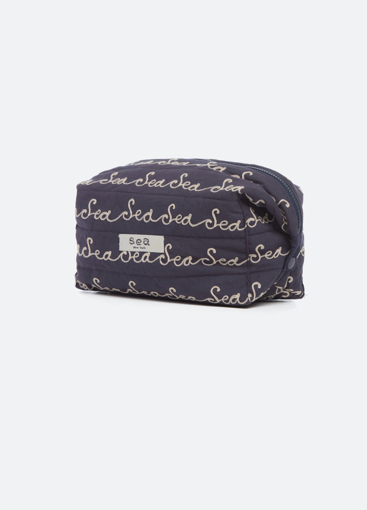 navy-vita cosmetic bag-three quarter view - 2