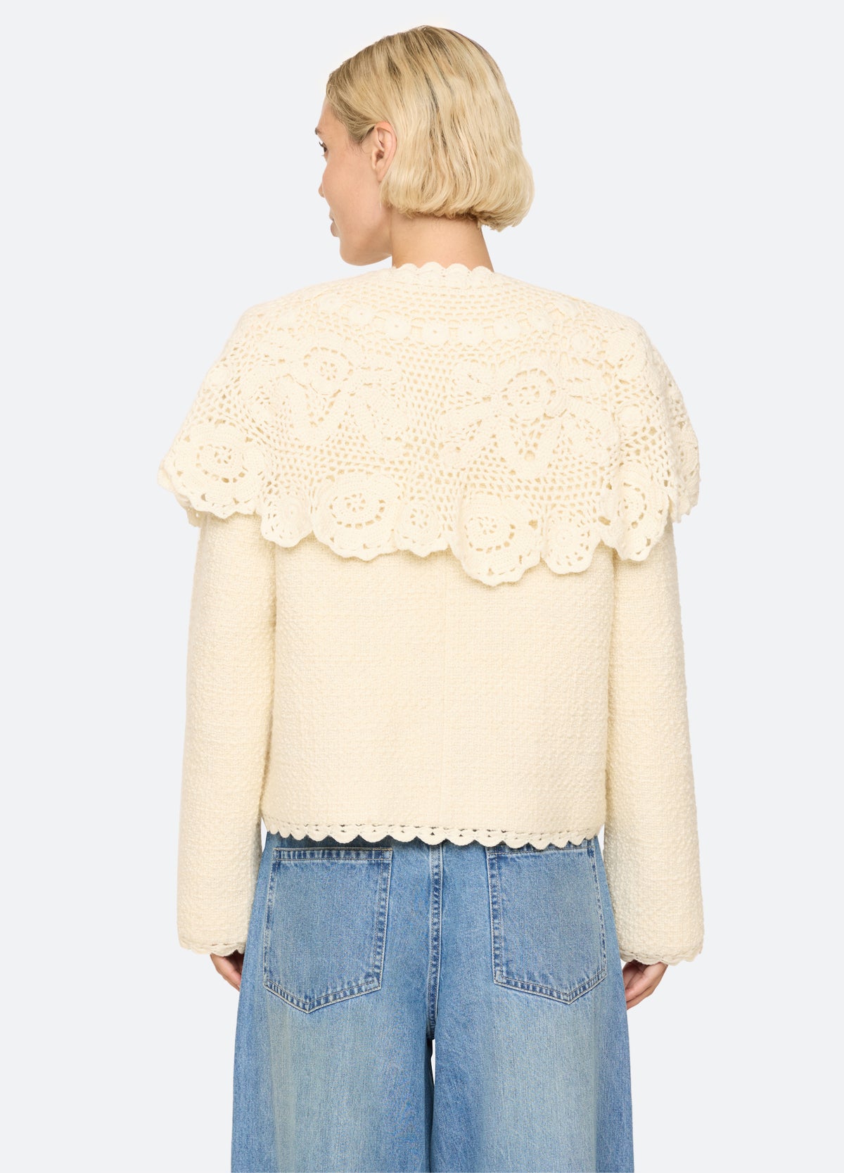 cream-wright cape jacket-back view - 3